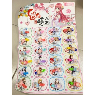 Vỉ 24 chiếc kẹp tóc labubu,capypara nhân vật hoạt hình đồ chơi cho bé toy