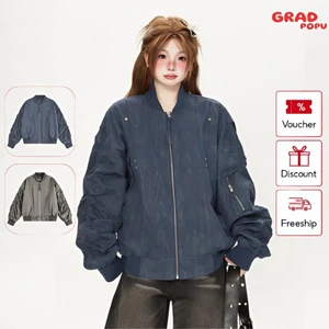 Áo khoác phi công MA-1 GRDAPOPPU phong cách Mỹ retro dáng rộng unisex thời trang thu đông 2025 cao cấp AK238
