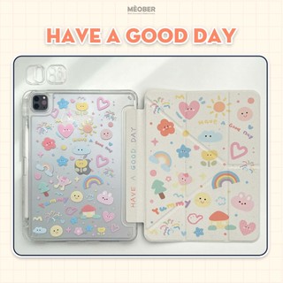 Bao da iPad Cute Origami Daily khe bút cố định gấp xếp xoay 360 cho Pro 11, Mini 6/7, Air 4/5/6/7, Gen7/8/9/10/11, Pro M