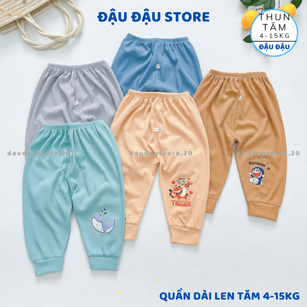 [LOẠI ĐẸP] Set 10 Quần Dài Thu Đông Tăm  Dày Đẹp Mềm Mịn Cho Bé Gái Bé Trai 4-15kg TAM-QL11 Đậu Đậu Store