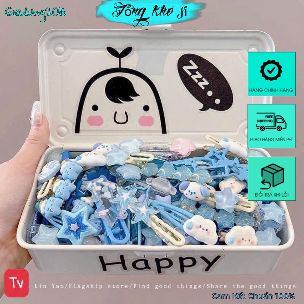 Set 50 Kẹp Tóc Dễ Thương Cô Gái Ngọt Ngào Trái Tim Kẹp Phim Hoạt Hình Nhật Bản Mới 2025 (Tuyển Sỉ) [FREESHIP