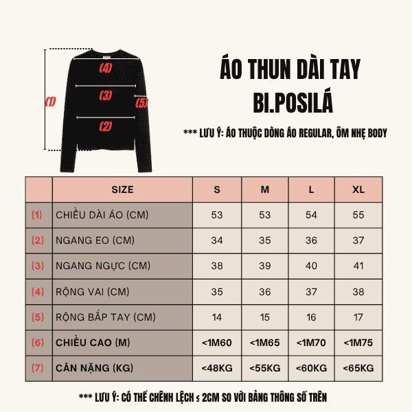 [A15] BI.POSILÁ - ÁO THUN ÔM VỪA BASIC CỔ TRÒN DÀI TAY VẢI COTTON BORIP MỀM MỊN THOẢI MÁI - Áo Thun Ôm body nữ