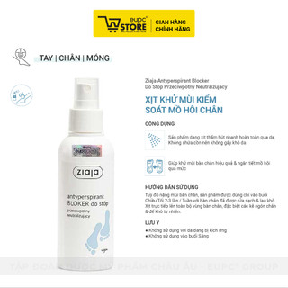 Xịt Khử Mùi Kiểm Soát Mồ Hôi Chân Ziaja 100ml Không Chứa Cồn, Thấm Hút Nhanh Qua Da EUPC STORE