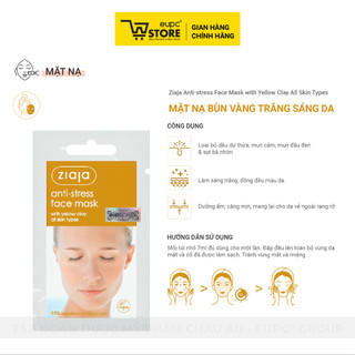 [DATE T10.2026] Mặt Nạ Bùn Vàng Trắng Sáng Da Ziaja 7ml Nguồn Gốc Tự Nhiên Giúp Làm Dịu, Sáng Da EUPC STORE