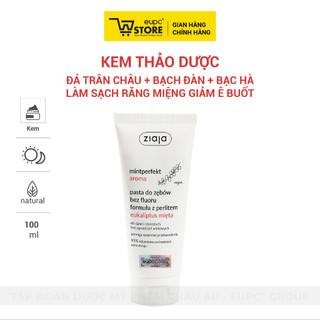 Kem Thảo Dược Đá Trân Châu + Bạch Đàn + Bạc Hà Ziaja 100ml Sạch Răng Miệng Giảm Ê Buốt EUPC STORE