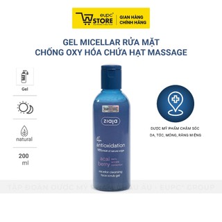 [DATE 30/6/2026] Gel Micellar Rửa Mặt Giảm Oxy Hóa Chứa Hạt Massage Ziaja Acai Berry 200ml Làm Sạch Nhẹ Nhàng EUPC STORE