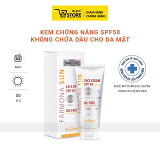 Kem Chống Nắng SPF50 Không Chứa Dầu Cho Da Mặt Farmona Sun 50ml Bảo Vệ Da, Chặn Tia UVA/UVB Hiệu Quả EUPC STORE