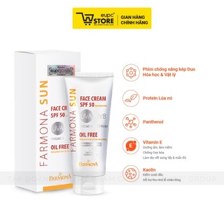 Kem Chống Nắng SPF50 Không Chứa Dầu Cho Da Mặt Farmona Sun 50ml Bảo Vệ Da, Chặn Tia UVA/UVB Hiệu Quả EUPC STORE