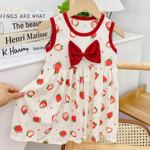 Váy Thun Tăm Cho Bé Gái 6 -15kg. Vải Mềm,Co Giãn Tốt, Hình In Đẹp Bền Màu -MS55