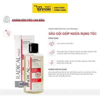Dầu Gội Giúp Giảm Rụng Tóc Radical Med 100ml Dưỡng Ẩm, Chăm Sóc Tóc & Da Đầu, Giúp Tóc Chắc Khỏe EUPC STORE