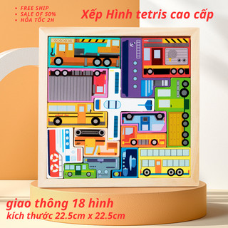 Đồ chơi xếp hình - Đồ chơi gỗ - Đồ chơi Tetris cao cấp - Đồ chơi tư duy cho bé