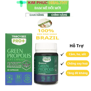 Brazilian Green Propolis 60 viên – Viên uống keo ong xanh Brazil, tăng đề kháng & chống oxy hóa