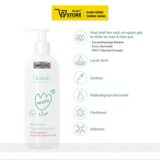 Dung Dịch Vệ Sinh Dành Cho Mẹ Bầu Ziaja Mum 300ml Thành Phần Làm Sạch Nguồn Gốc Tự Nhiên, An Toàn EUPC STORE