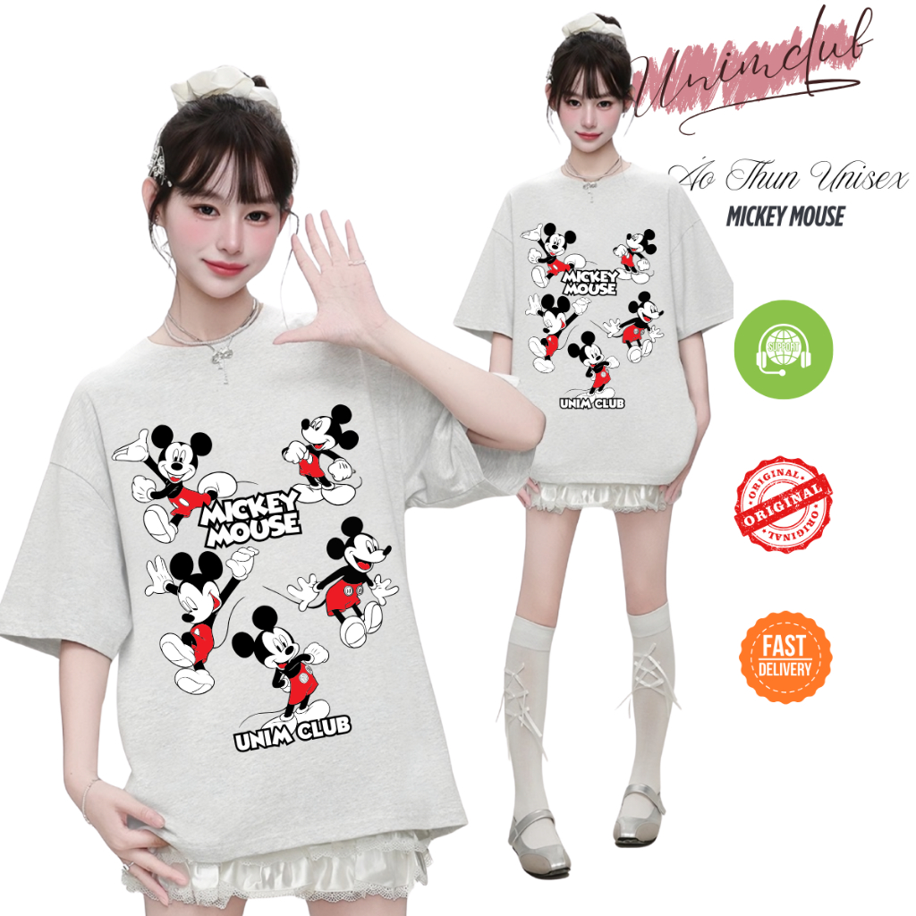 [Cotton Việt] Áo Phông Mickey Mouse 2025 Form Rộng Cotton Việt Co Giãn 2 Chiều Mềm Thoáng Mát Hình In 3D Sắc Nét APMK03