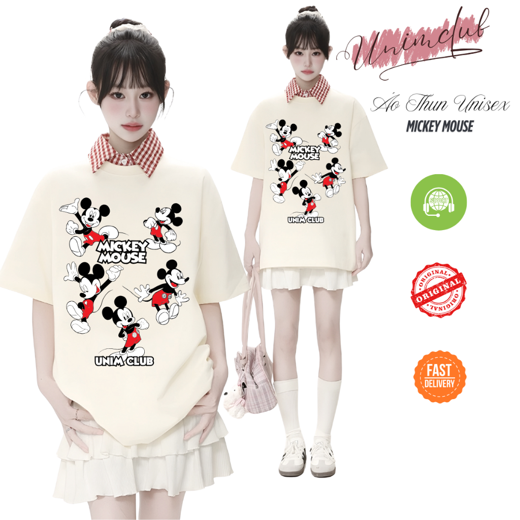 [Cotton Việt] Áo Phông Mickey Mouse 2025 Form Rộng Cotton Việt Co Giãn 2 Chiều Mềm Thoáng Mát Hình In 3D Sắc Nét APMK03