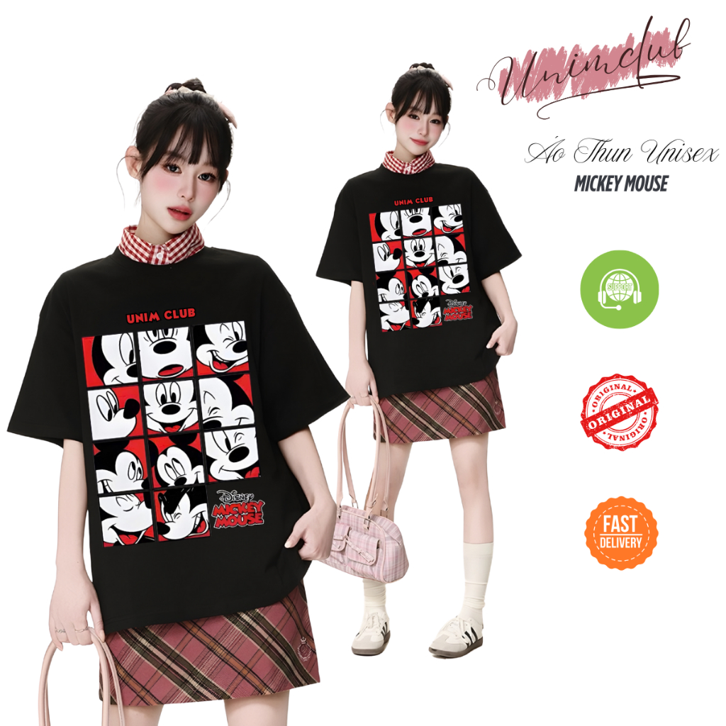 [Cotton Việt] Áo Phông Mickey Mouse 2025 Form Rộng Cotton Việt Co Giãn 2 Chiều Mềm Thoáng Mát Hình In 3D Sắc Nét APMK03