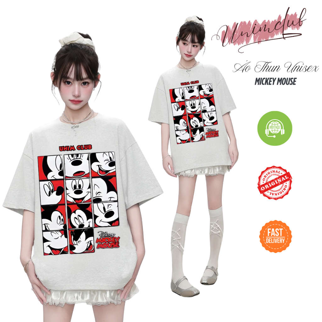 [Cotton Việt] Áo Phông Mickey Mouse 2025 Form Rộng Cotton Việt Co Giãn 2 Chiều Mềm Thoáng Mát Hình In 3D Sắc Nét APMK03