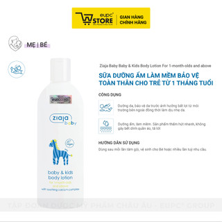 Sữa Dưỡng Ẩm Làm Mềm Bảo Vệ Toàn Thân Cho Trẻ Từ 1 Tháng Tuổi Ziaja Baby 300ml EUPC STORE