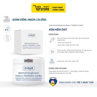 [DATE T10/2026] Kem Kẽm Ôxit Ziaja 80g Giúp Làm Diu, Giảm Hăm Tã, Mẩn Ngứa, An Toàn Cho Trẻ Sơ Sinh EUPC STORE