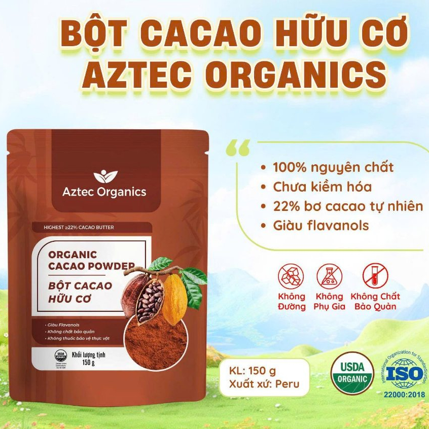 Bột cacao nguyên chất Hershey's Natural Unsweetened 100% Cocoa powder/ Aztec Organics
