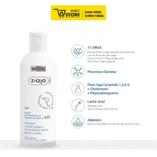 Dầu Gội Làm Sạch Tóc Và Dịu Nhẹ Vùng Da Đầu, Gáy Ziaja Med 300ml An Toàn Cho Da Nhạy Cảm Và Trẻ Nhỏ EUPC STORE