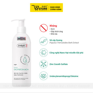 Gel Tắm Giảm Khuẩn Ziaja Med 400ml Làm Sạch Dịu Nhẹ, Không Gây Khô Da EUPC STORE