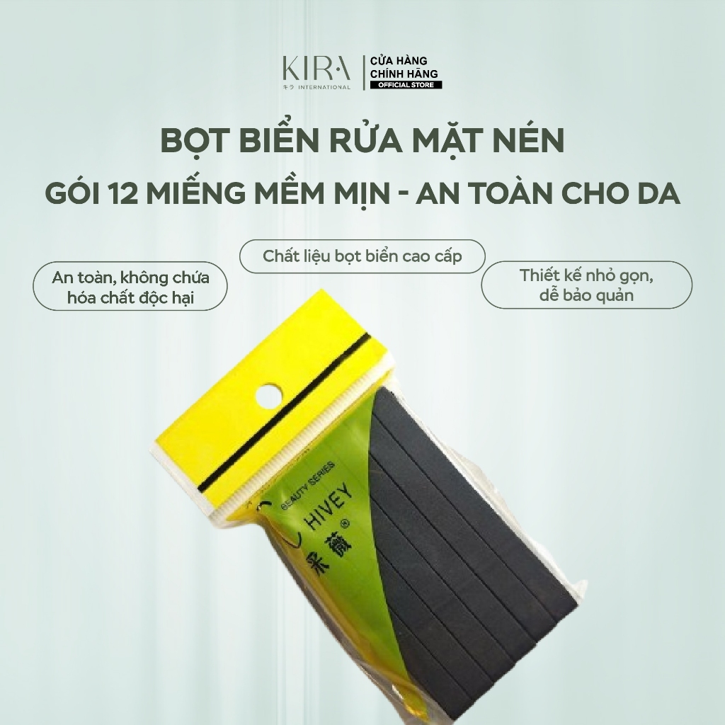 Set 12 bọt biển rửa mặt nén – Làm sạch dịu nhẹ, thân thiện với làn da
