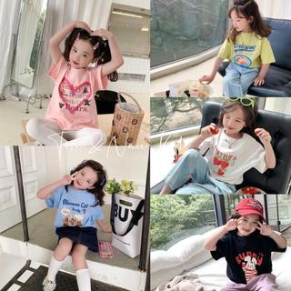 A66-[tomnaukid] Áo thun cộc tay bé gái đáng yêu mặc đi học đi chơi thoải mái - Size 9-40Kg