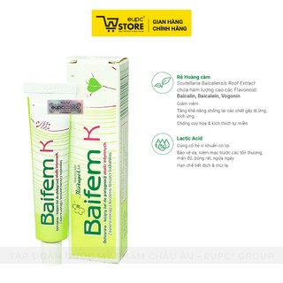 Gel Bảo Vệ Dịu Nhẹ Baifem K 15g Làm Dịu Nhẹ Nhanh, Giảm Cảm Giác Khó Chịu Gây Ra Do Ngứa EUPC STORE