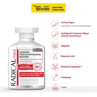 Dầu Gội Giúp Giảm Rụng Tóc Radical Med 300ml Dưỡng Ẩm, Chăm Sóc Tóc Và Da Đầu, Giúp Tóc Chắc Khỏe EUPC STORE