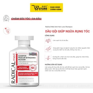 Dầu Gội Giúp Giảm Rụng Tóc Radical Med 300ml Dưỡng Ẩm, Chăm Sóc Tóc Và Da Đầu, Giúp Tóc Chắc Khỏe EUPC STORE