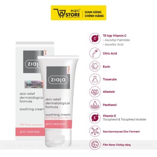 Kem Giảm Mẩn Đỏ Ziaja Med 50ml Làm Dịu Da, Kết Cấu Nhẹ Giảm Tiết Bã Nhờn EUPC STORE