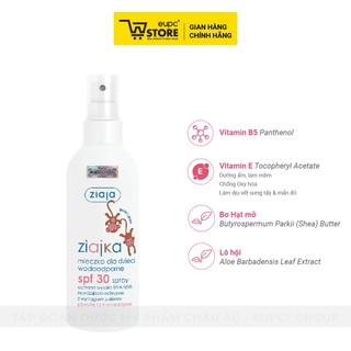 Sữa Chống Nắng Chịu Nước Dạng Xịt Dành Cho Trẻ Từ 12 Tháng SPF30 Ziaja 170ml Thấm Hút Nhanh, Không Bết Dính EUPC STORE