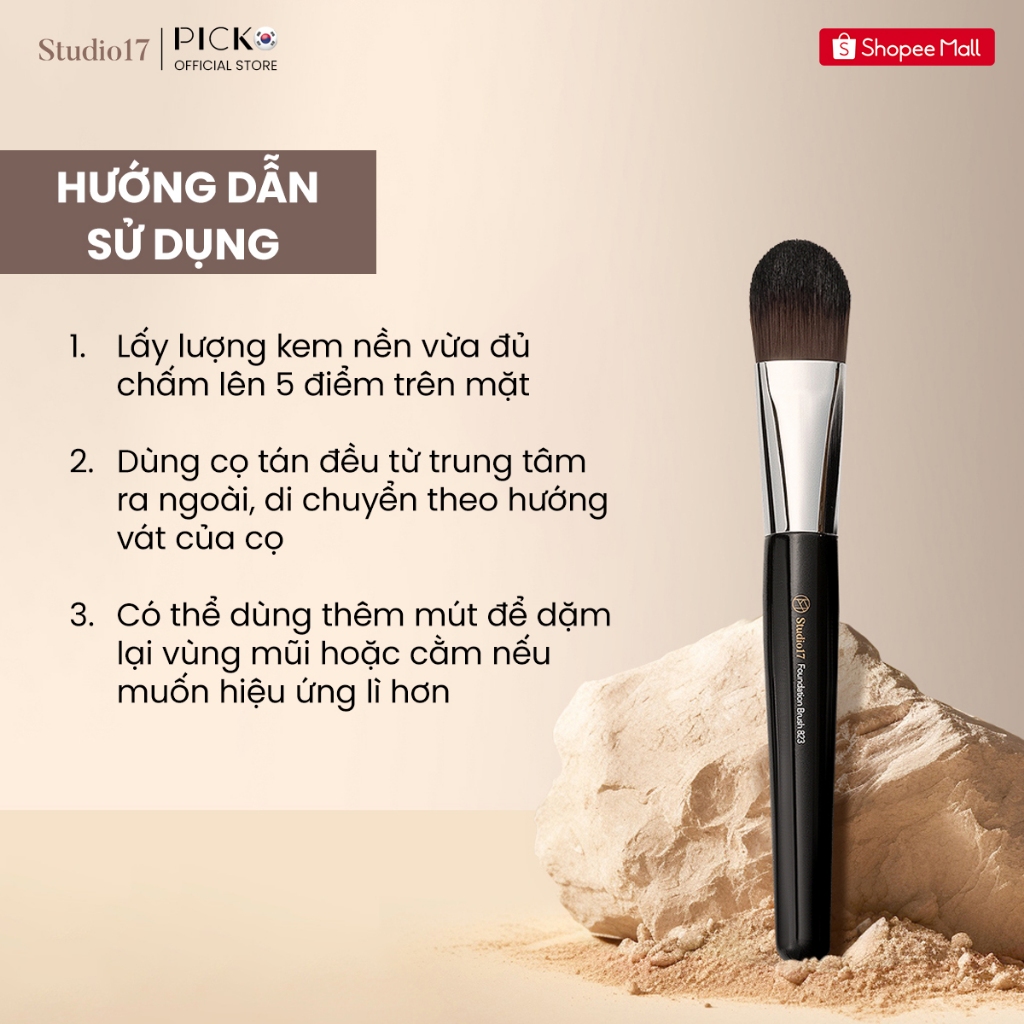 Cọ đánh nền STUDIO17 FOUNDATION BRUSH 823