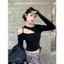 Áo Dài Tay Hở Vai Cổ Tròn RANSHI Ôm Body Sexy Quyến Rũ Chất Cotton Mềm Mịn - RA345