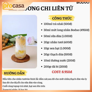 1kg Mứt long nhãn Boduo - Nguyên liệu pha chế - hương thơm tự nhiên dùng cho trà sữa, trà trái cây