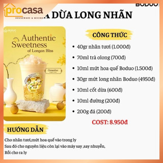 1kg Mứt long nhãn Boduo - Nguyên liệu pha chế - hương thơm tự nhiên dùng cho trà sữa, trà trái cây