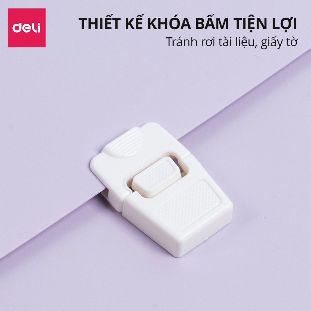 Cặp Đựng Tài Liệu Deli 13 Ngăn – Túi File A4, Nhiều Ngăn, Đựng Giấy Tờ & Học Thêm, Có Khóa