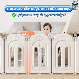 Quây Nhựa Gấp Gọn Pakey Thỏ Cao Cấp 2026 Tặng TRỤ BÓNG RỔ+ 100 BÓNG, Quây Cũi Cho Bé Đáng Yêu, Bảo Hành Trọn Đời
