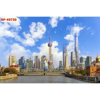 Tranh Dán Tường 3D Phong Cảnh Thành Phố nổi tiếng hiện đại