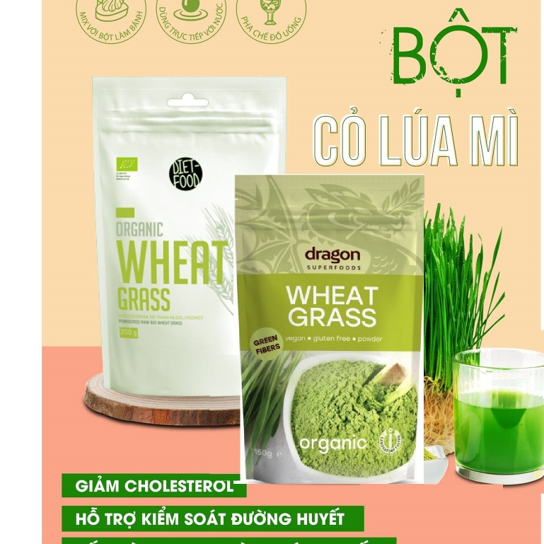 Bột cỏ lúa mì hữu cơ Dragon Superfoods/ Diet-food organic wheatgrass
