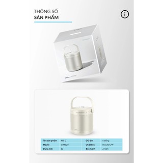 Nồi ủ chân không Haatz CIM600 6L giữ nhiệt 6 tiếng, lòng nồi inox 304, an toàn cho sức khỏe