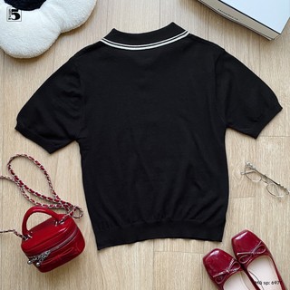 Áo Polo Nữ Cổ Bẻ Twentyfive Thiết Kế Khóa Kéo Trước Ngực, Áo Len Nữ Ngắn Tay Form Basic Tôn Dáng Dễ Phối Đồ 6977