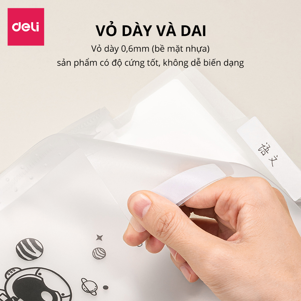 Túi đựng tài liệu A4 Deli Cặp hồ sơ 8/13 ngăn, phân loại tiện lợi, phù hợp văn phòng & học sinh