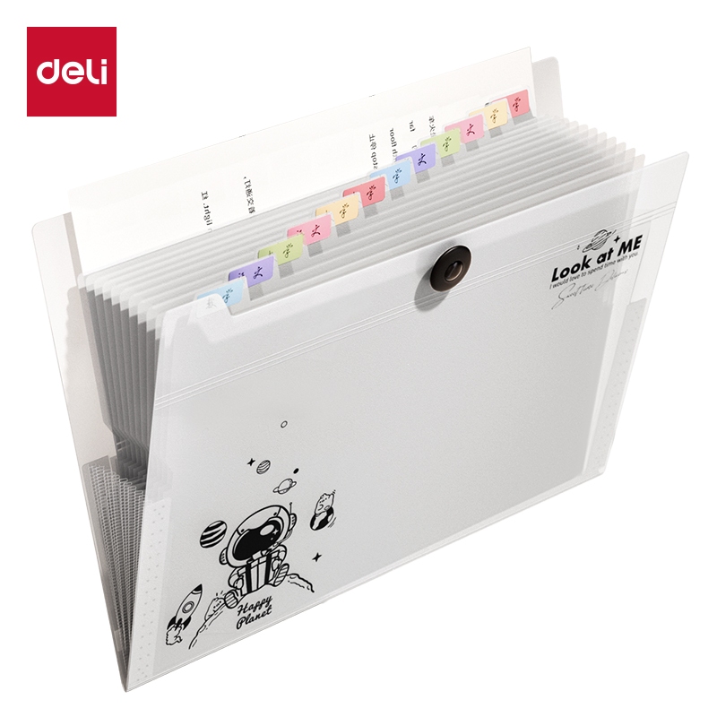 Túi đựng tài liệu A4 Deli Cặp hồ sơ 8/13 ngăn, phân loại tiện lợi, phù hợp văn phòng & học sinh