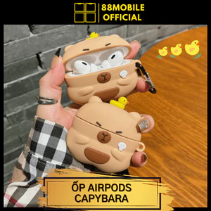 Vỏ case ốp airpod Cabybara cao cấp dành cho tai nghe 1/2/3/4/Pro/Pro 2 I 88Mobile