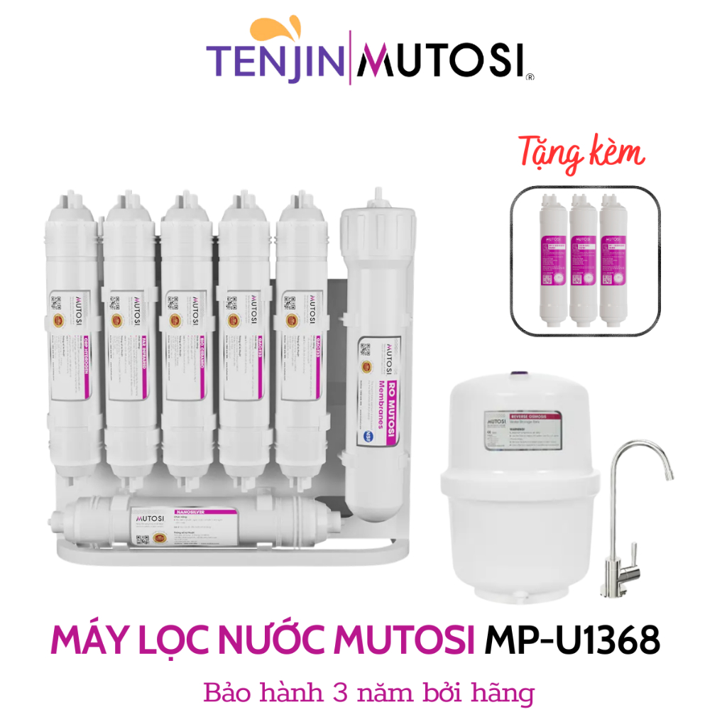 Máy Lọc Nước RO MUTOSI MP-U1368 Chính Hãng 10 Cấp Lọc Thiêt Kế Nhỏ gọn Bảo Hành 36 Tháng