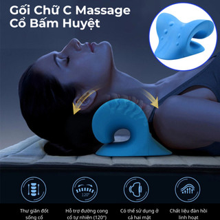 Gối Massage Cổ Vai Gáy SOFTURE Công Thái Học, Nắn Chỉnh Cột Sống, Giảm Đau Mỏi Thư Giãn Hiệu Quả - SGMS01