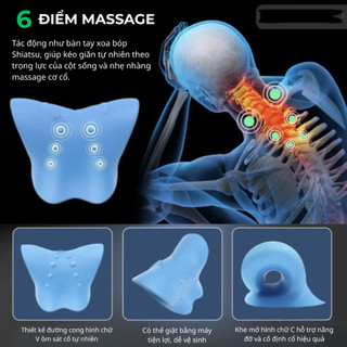 Gối Massage Cổ Vai Gáy SOFTURE Công Thái Học, Nắn Chỉnh Cột Sống, Giảm Đau Mỏi Thư Giãn Hiệu Quả - SGMS01