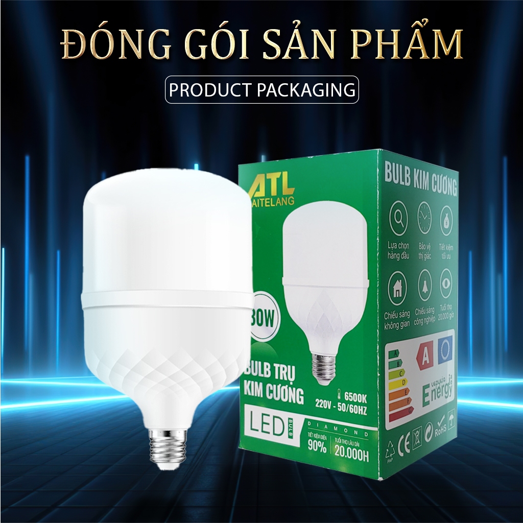 Bóng đèn Led trụ DW-SW0069A, hiệu ATL - 40W, loại bóng đơn dùng trong nhà, hoạt động bằng điện 220V